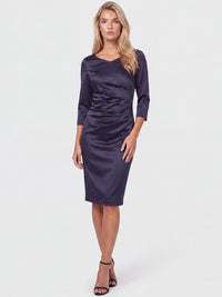 APART Kleid aus elastischem Satin | nachtblau