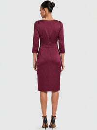 APART Kleid aus elastischem Satin | weinrot