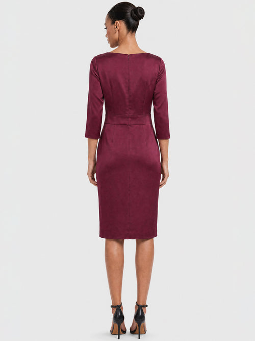 APART Kleid aus elastischem Satin | weinrot image 1