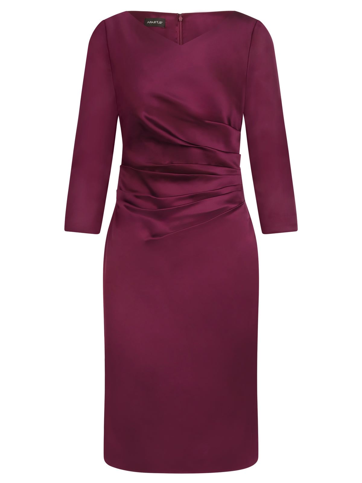 APART Kleid aus elastischem Satin | weinrot