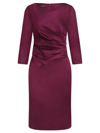 APART Kleid aus elastischem Satin | weinrot