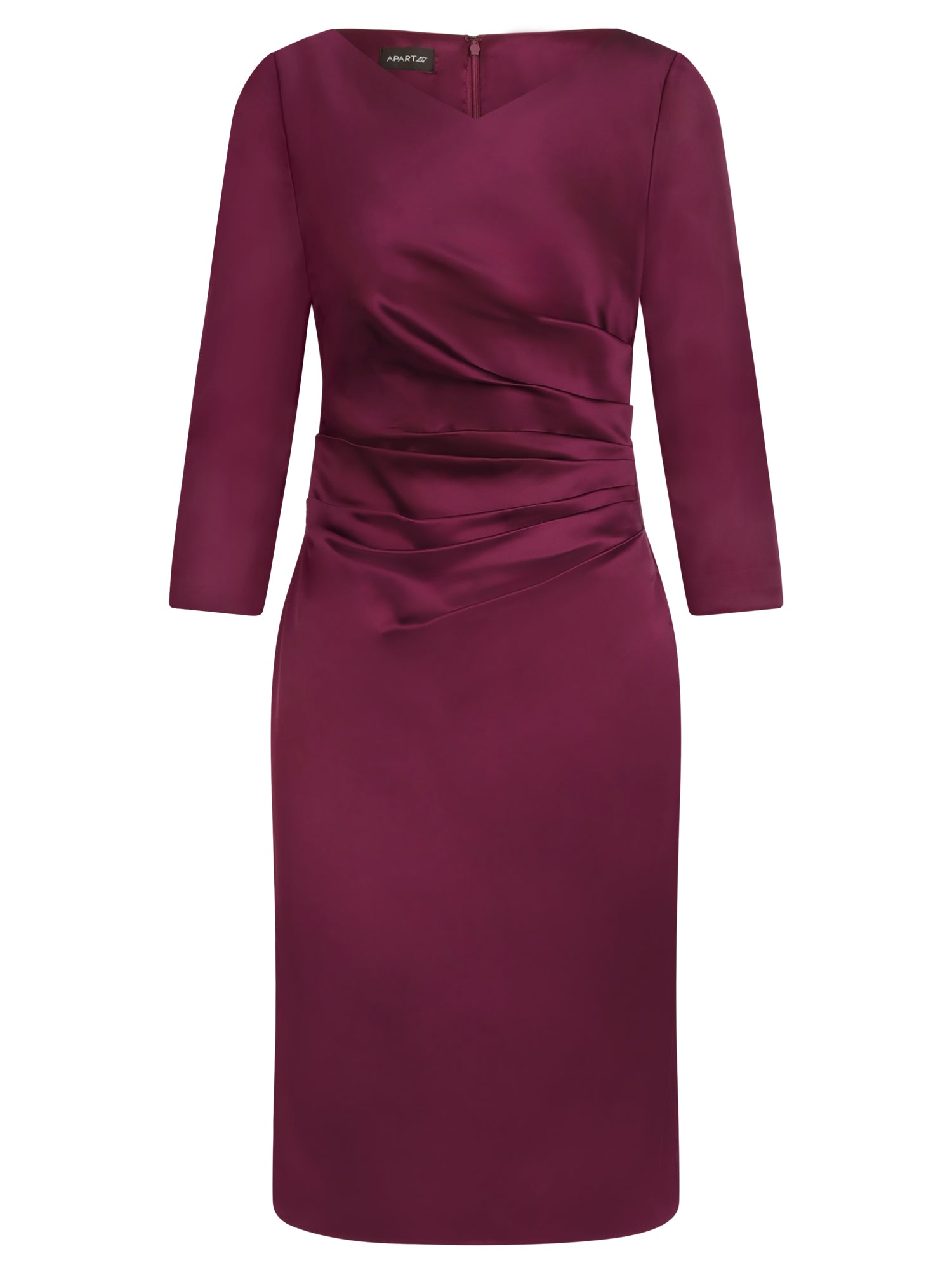 APART Kleid aus elastischem Satin | weinrot