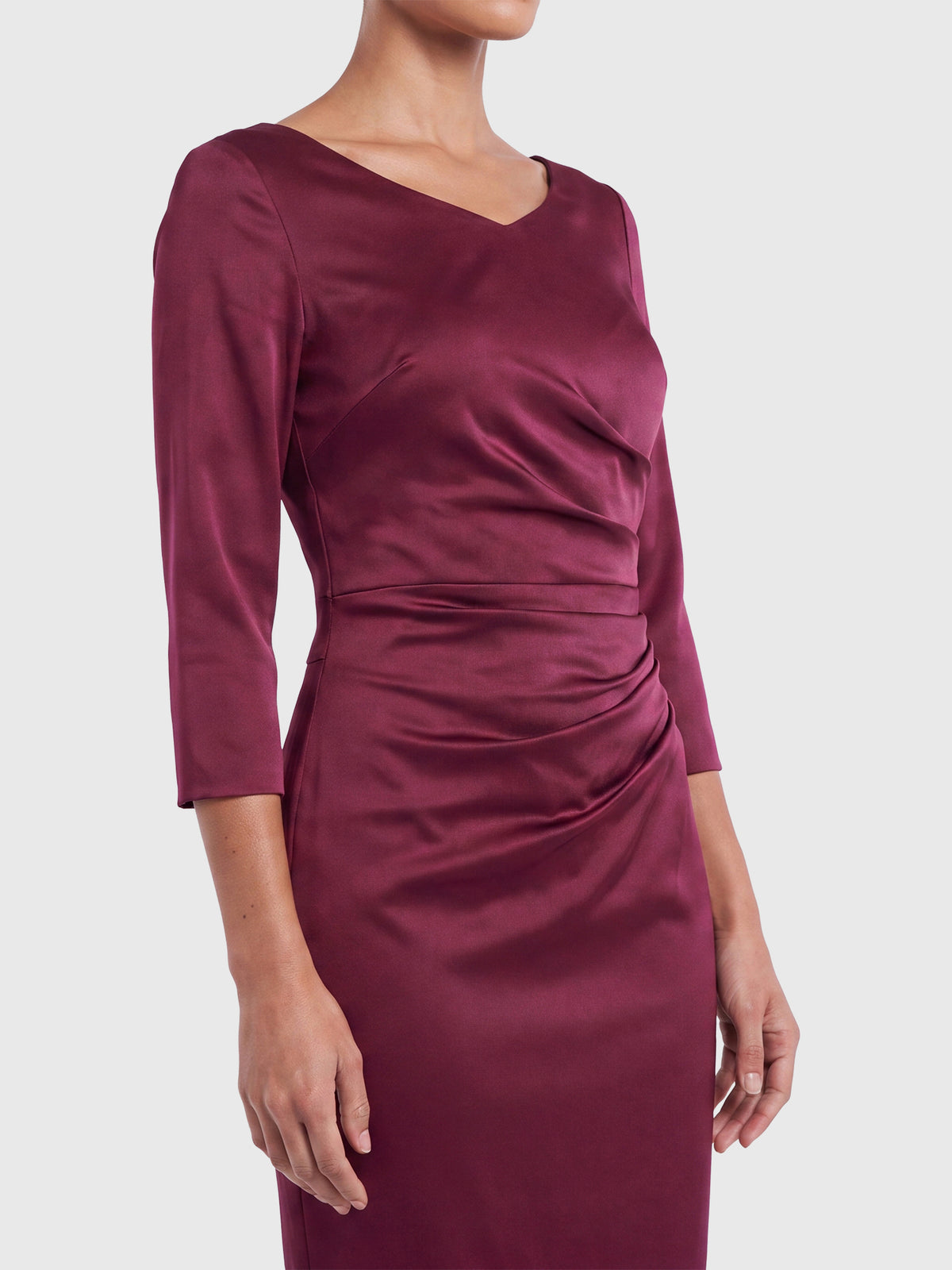 APART Kleid aus elastischem Satin | weinrot