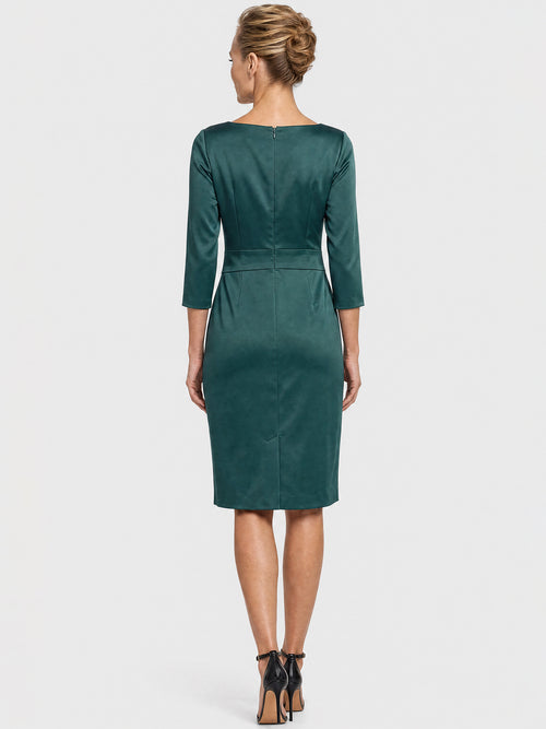 APART Kleid aus elastischem Satin | emerald image 1