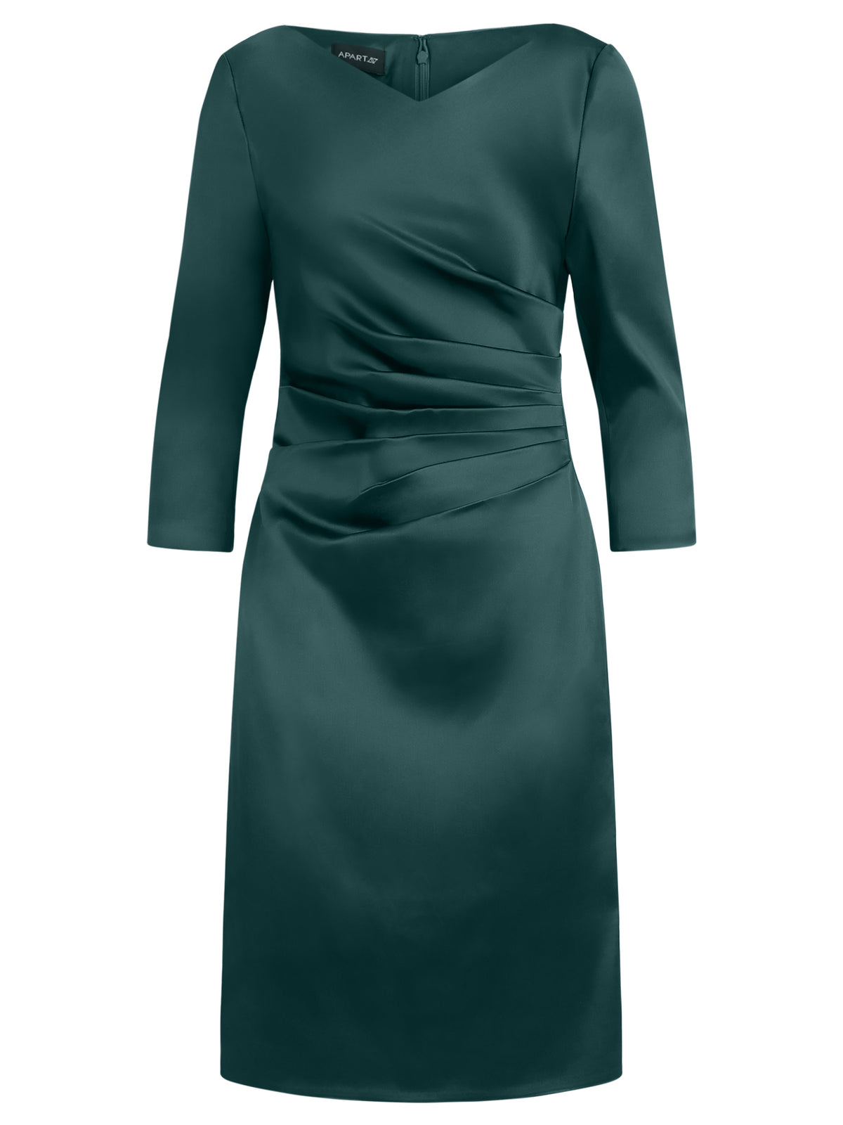 APART Kleid aus elastischem Satin | emerald
