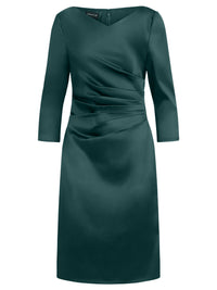 APART Kleid aus elastischem Satin | emerald