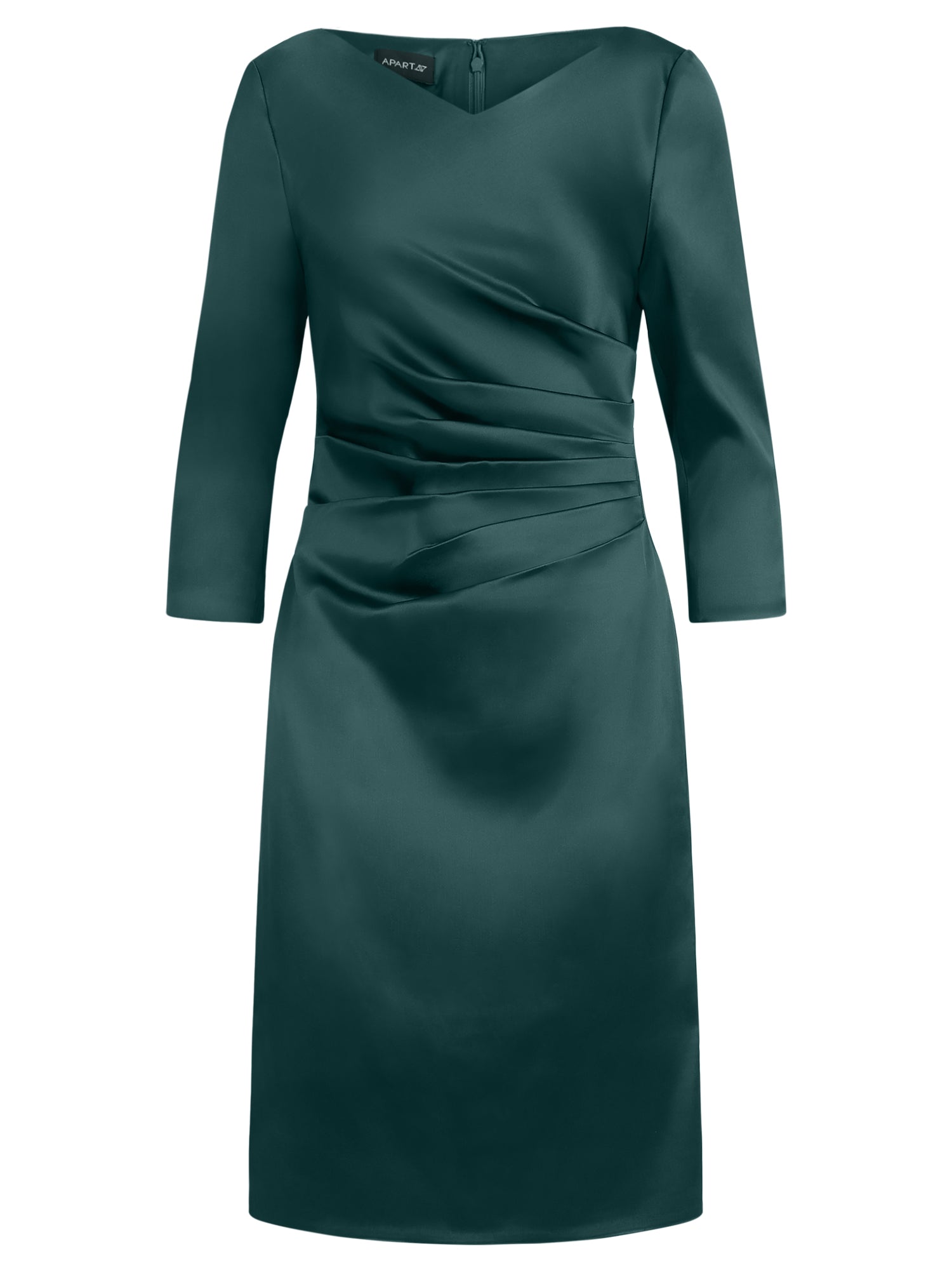 APART Kleid aus elastischem Satin | emerald