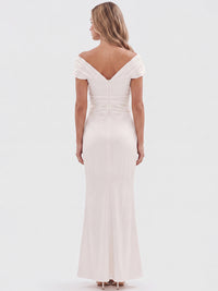 APART On-Shoulder-Hochzeitskleid aus Satin | creme