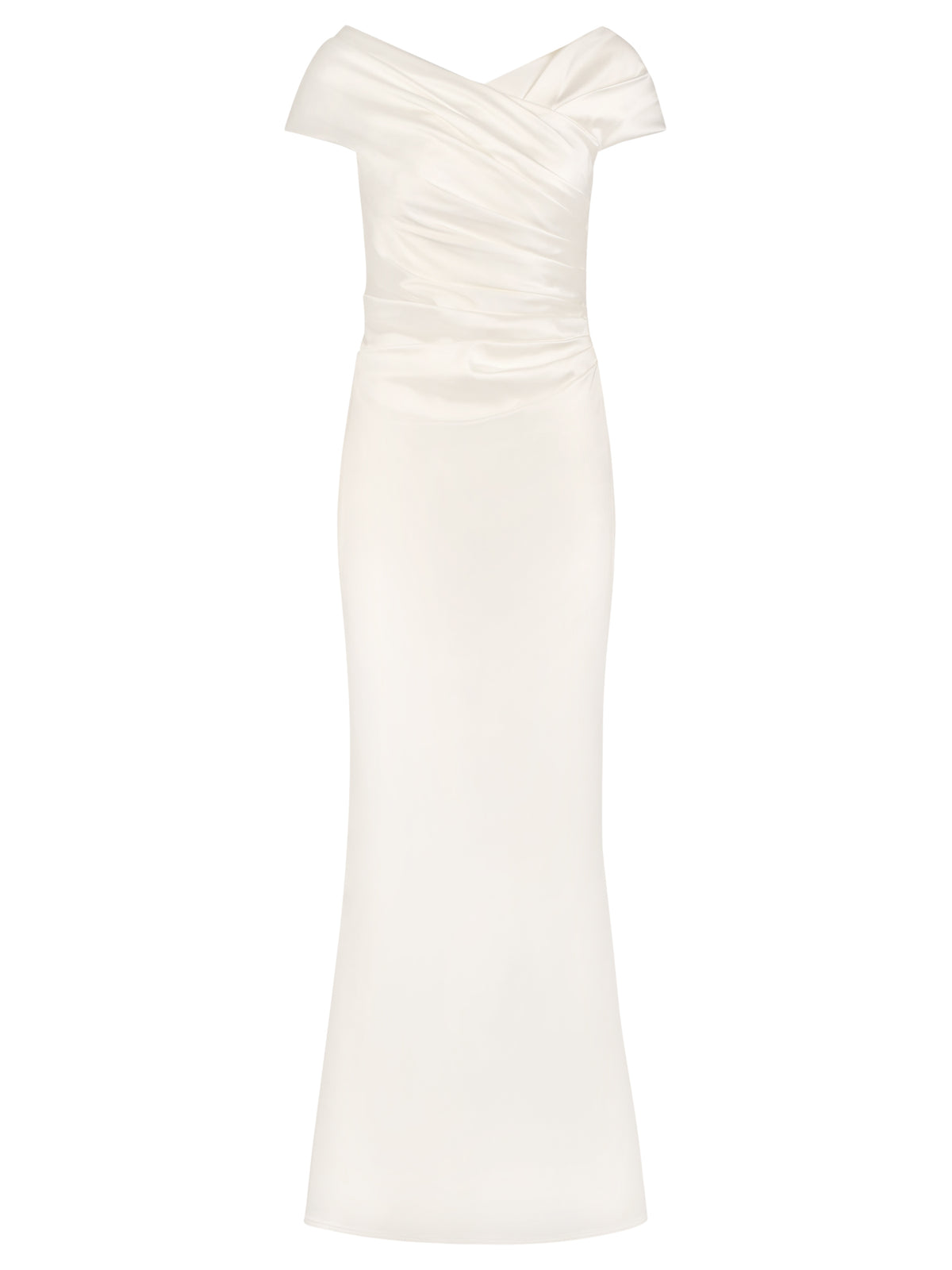 APART On-Shoulder-Hochzeitskleid aus Satin | creme