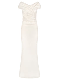 APART On-Shoulder-Hochzeitskleid aus Satin | creme