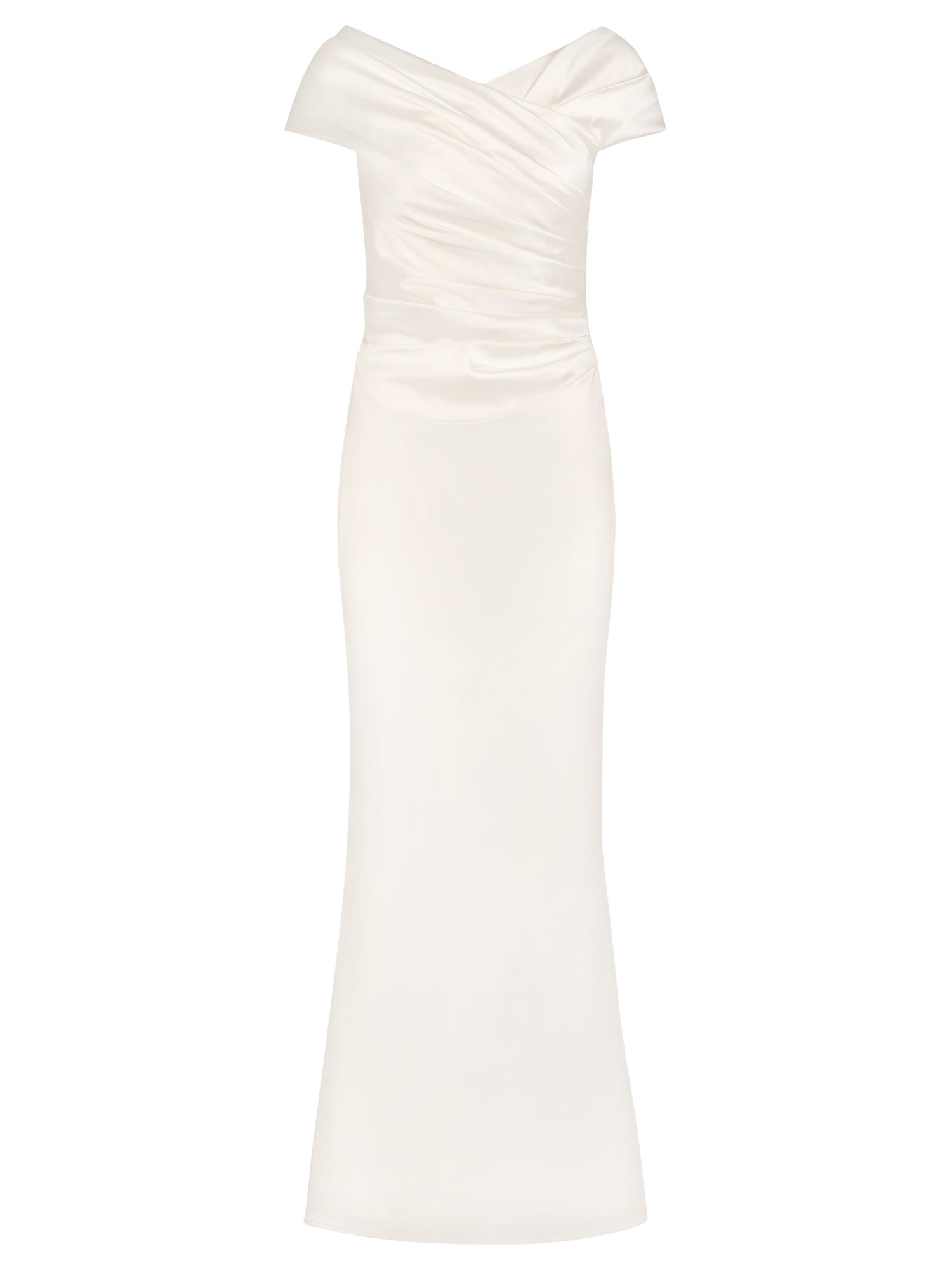 APART On-Shoulder-Hochzeitskleid aus Satin | creme