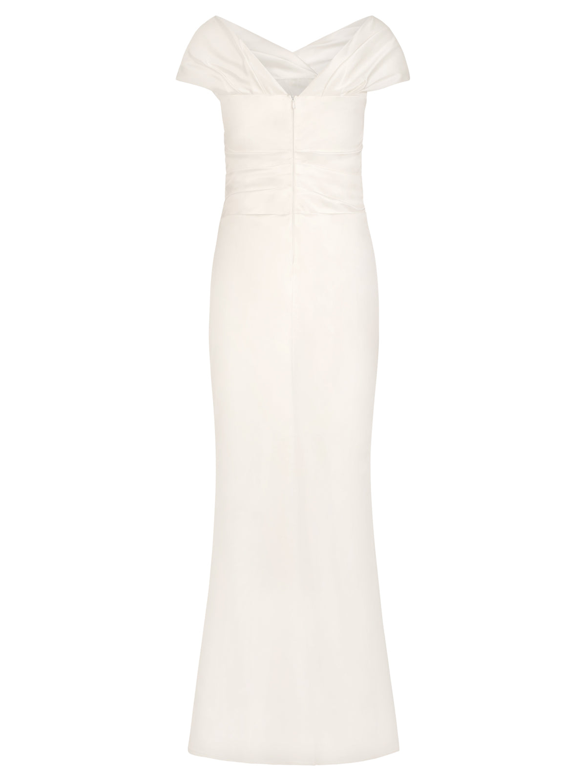 APART On-Shoulder-Hochzeitskleid aus Satin | creme