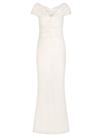 APART On-Shoulder-Hochzeitskleid aus Satin | creme