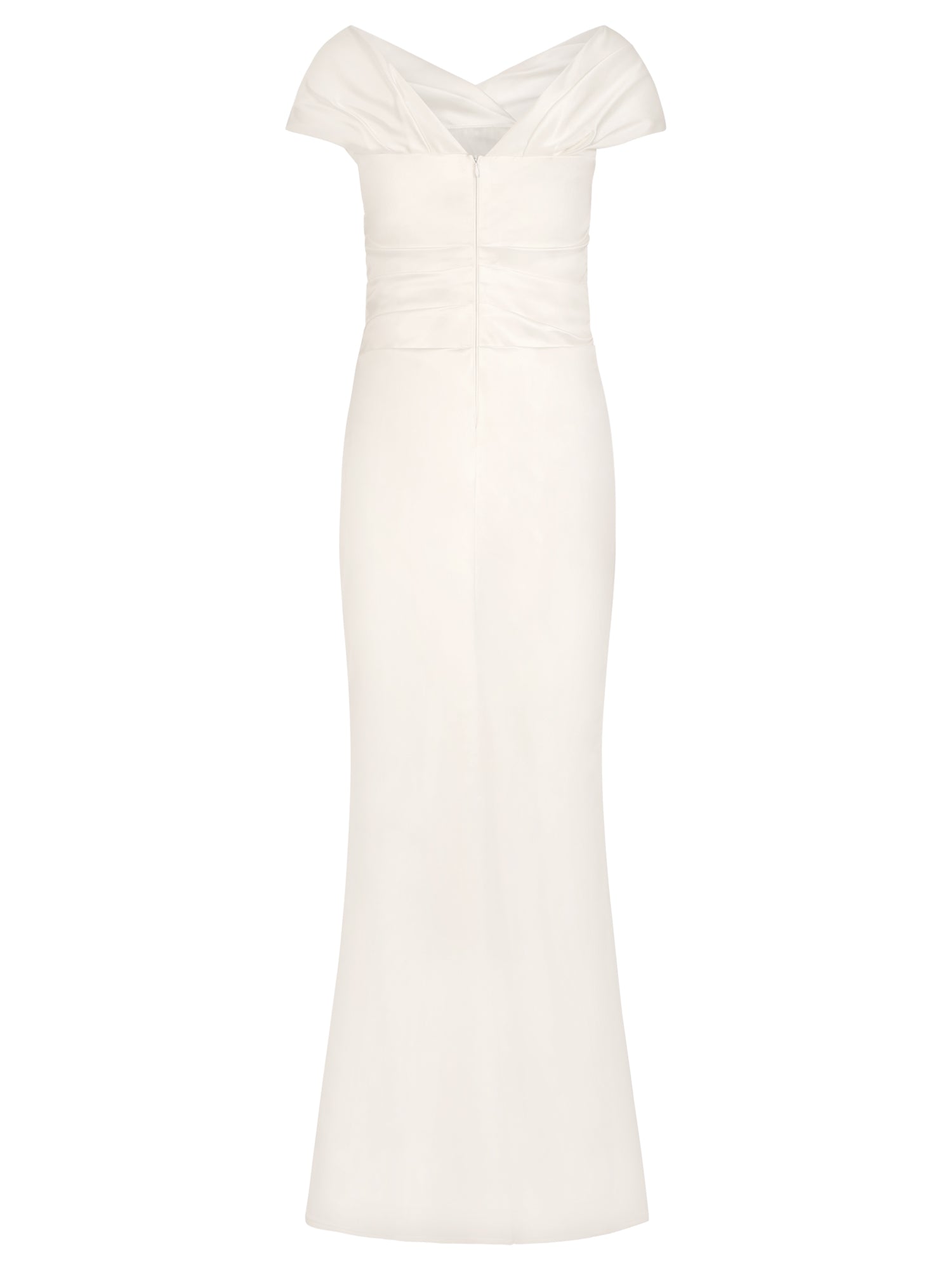 APART On-Shoulder-Hochzeitskleid aus Satin | creme