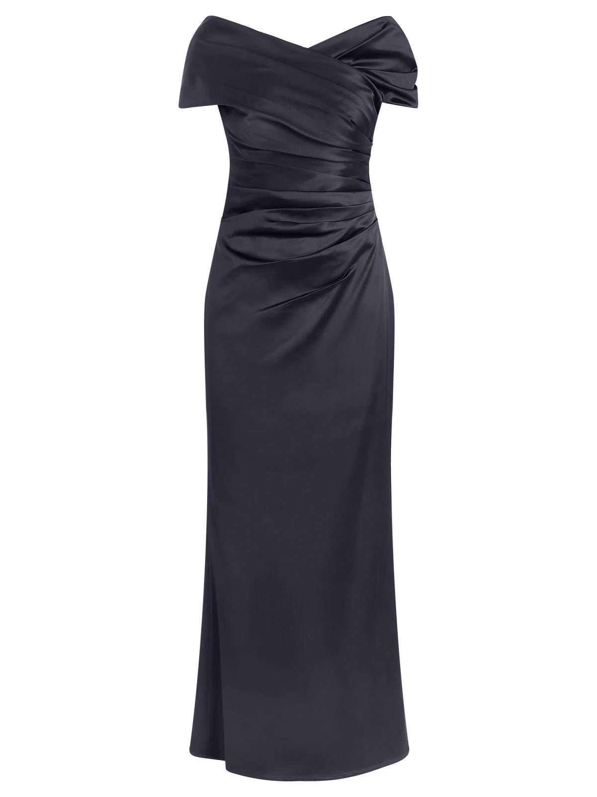 APART On-Shoulder-Abendkleid aus Satin | nachtblau
