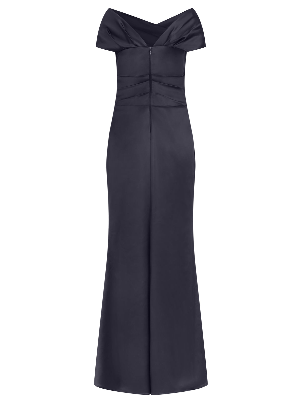 APART On-Shoulder-Abendkleid aus Satin | nachtblau