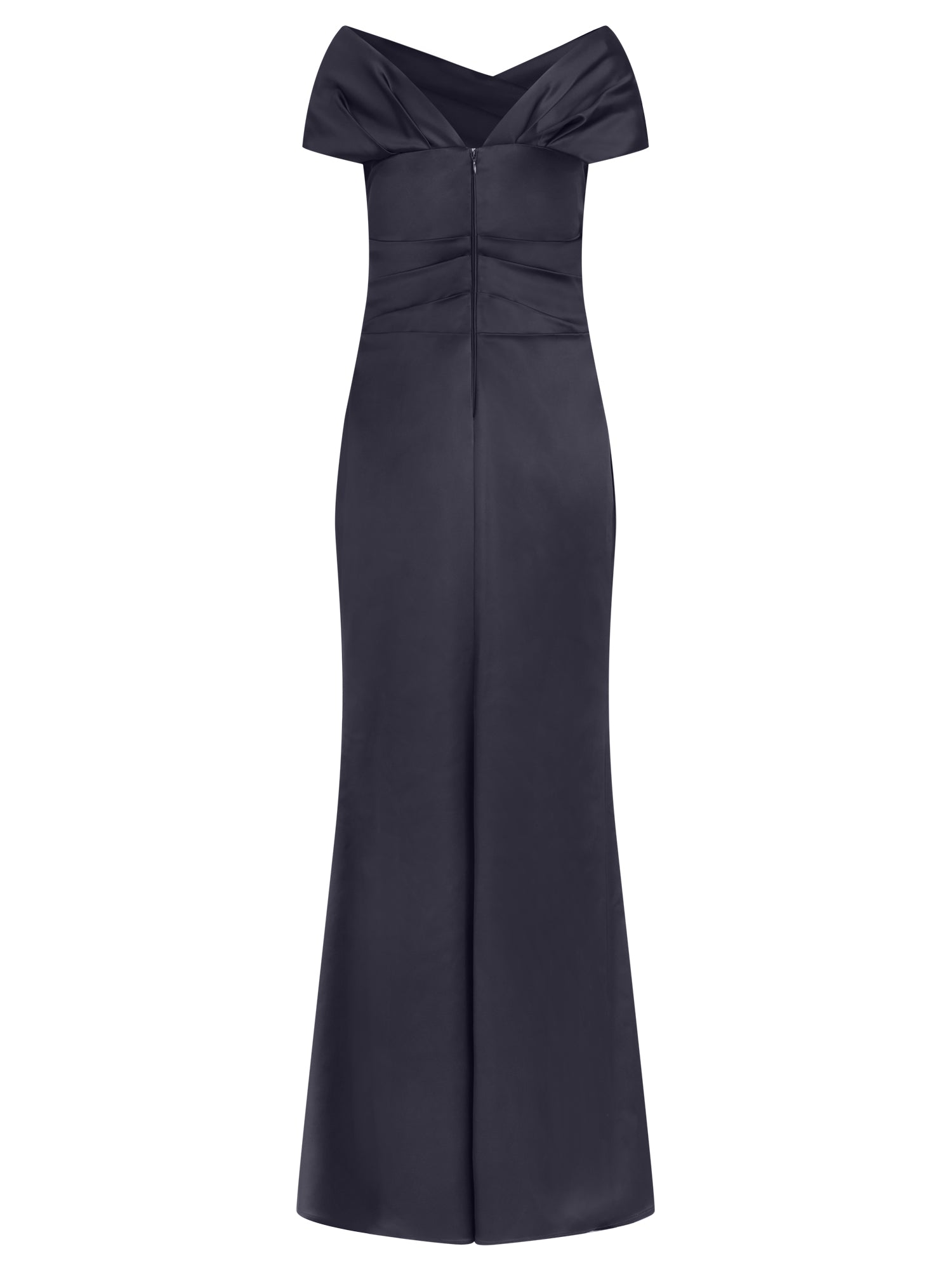 APART On-Shoulder-Kleid aus Satin | nachtblau