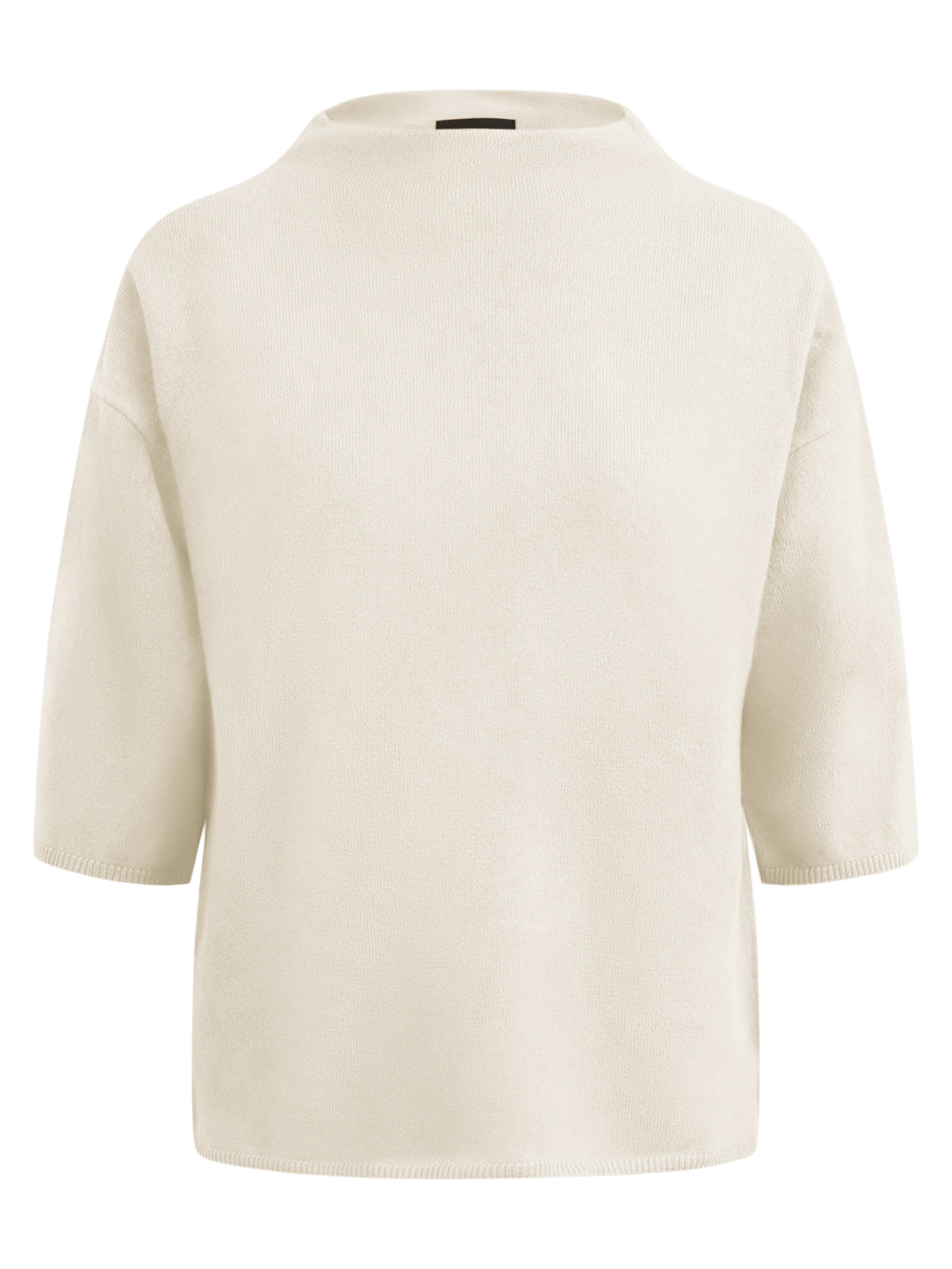 Legerer Pullover aus reiner Merinowoll mit Stehkragen | champagner
