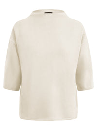 Legerer Pullover aus reiner Merinowoll mit Stehkragen | champagner