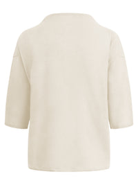 Legerer Pullover aus reiner Merinowoll mit Stehkragen | champagner