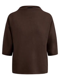 Legerer Pullover aus reiner Merinowoll mit Stehkragen | braun