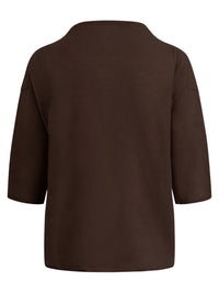 Legerer Pullover aus reiner Merinowoll mit Stehkragen | braun