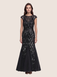 Brautkleid mit Paillettenstickerei und Tüll-Godets | schwarz
