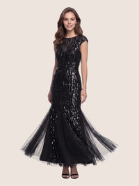 Brautkleid mit Paillettenstickerei und Tüll-Godets | schwarz