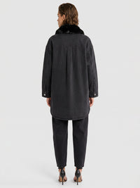 Oversized Jeansbluse | schwarz