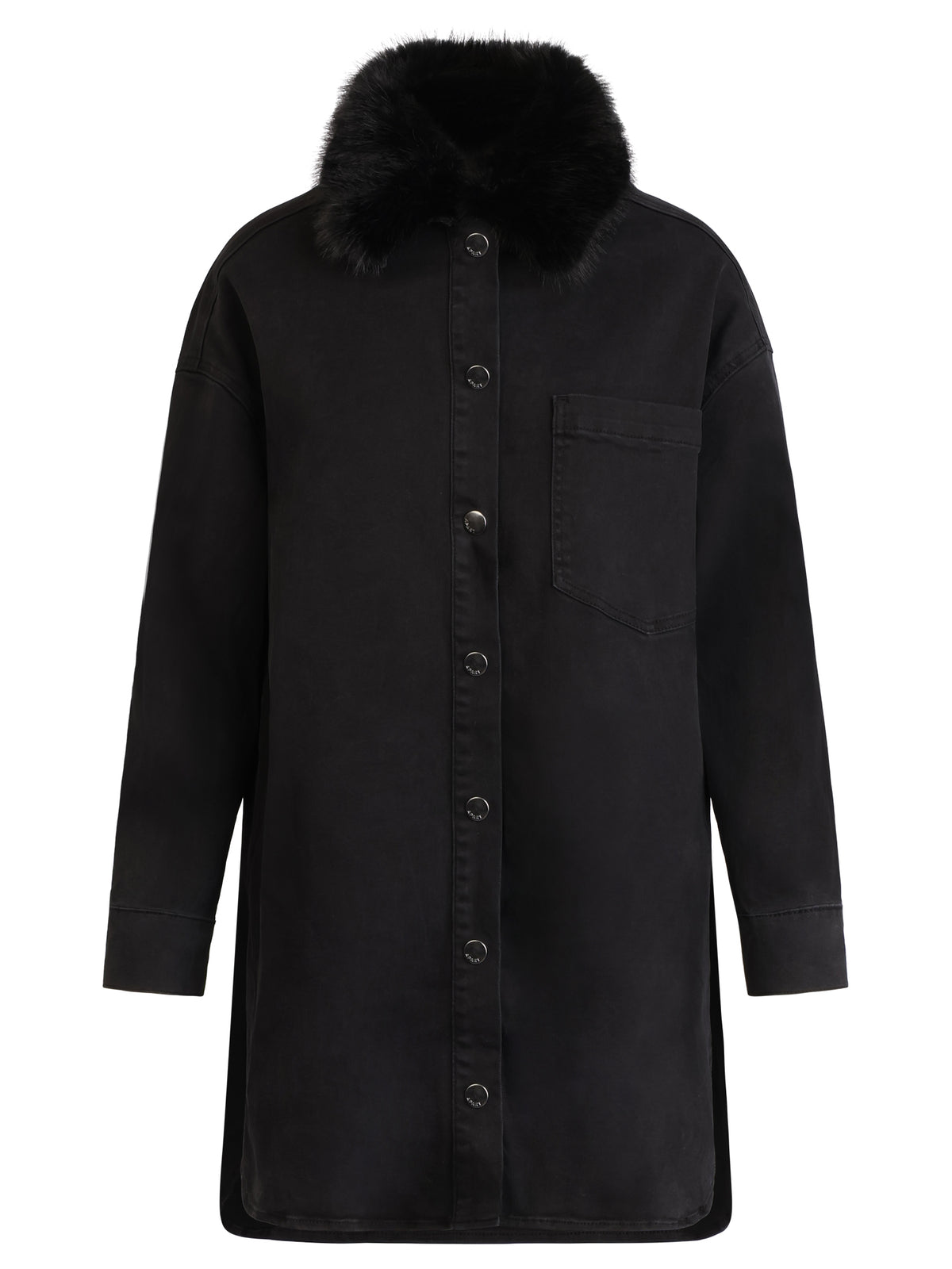 Oversized Jeansbluse | schwarz