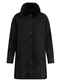 Oversized Jeansbluse | schwarz