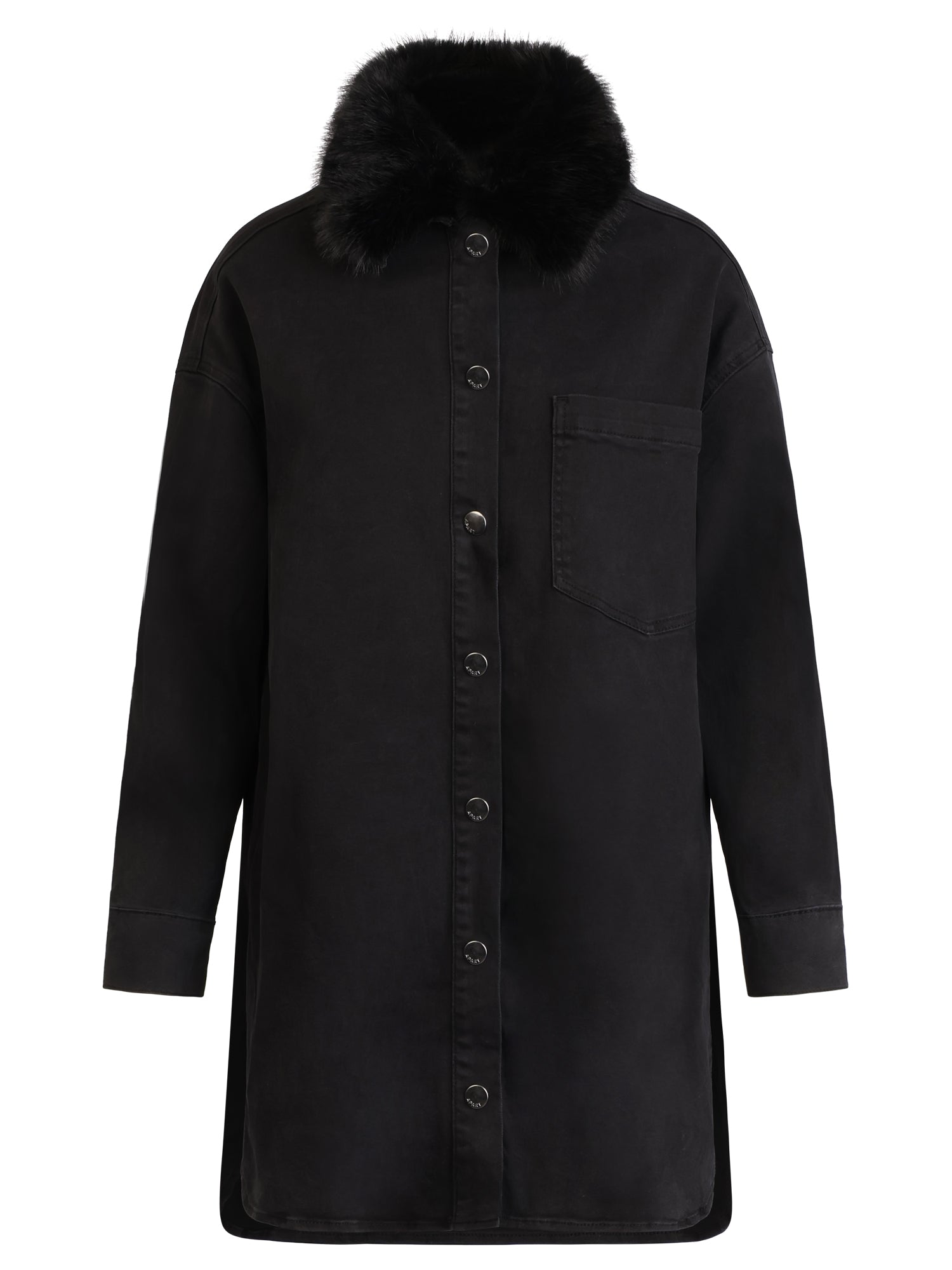 Oversized Jeansbluse | schwarz