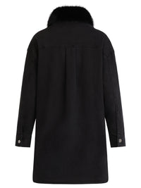 Oversized Jeansbluse | schwarz