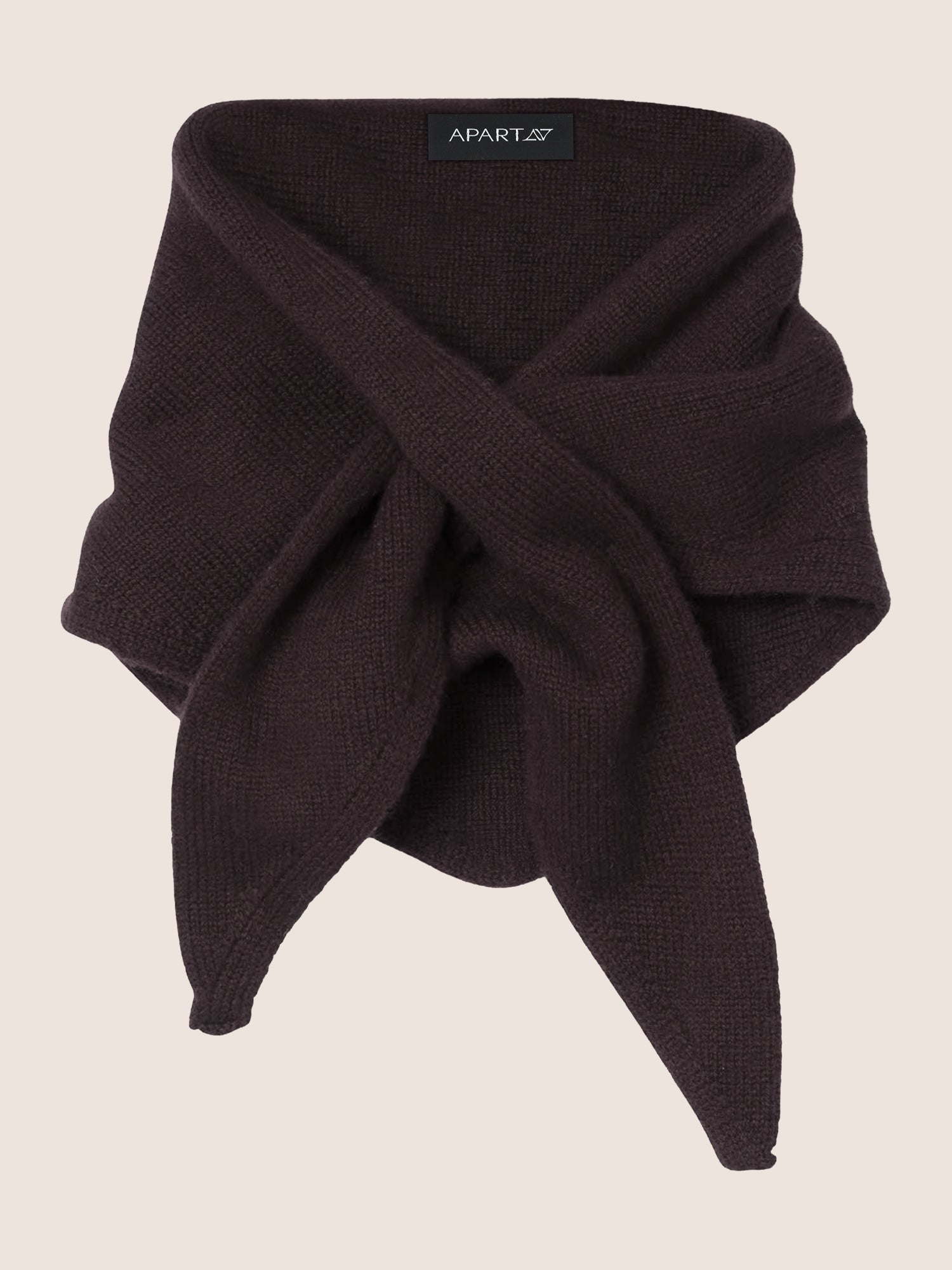 APART Gestrickter Schal aus reiner Merinowolle | schwarz